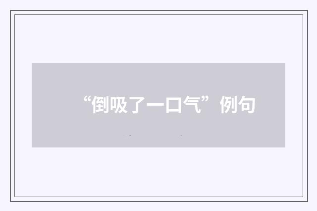 “倒吸了一口气”例句