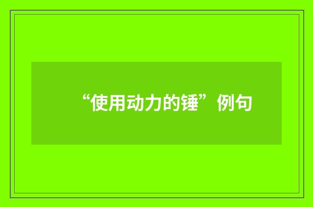 “使用动力的锤”例句