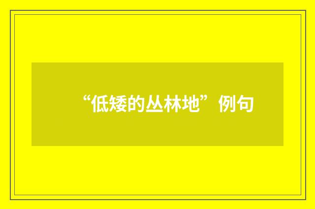 “低矮的丛林地”例句