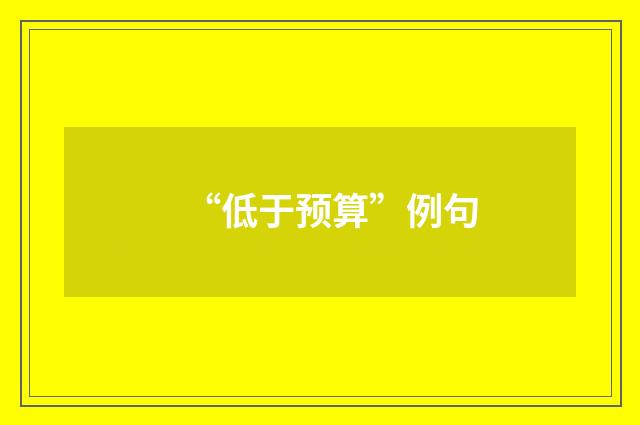 “低于预算”例句