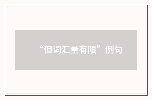 “但词汇量有限”例句