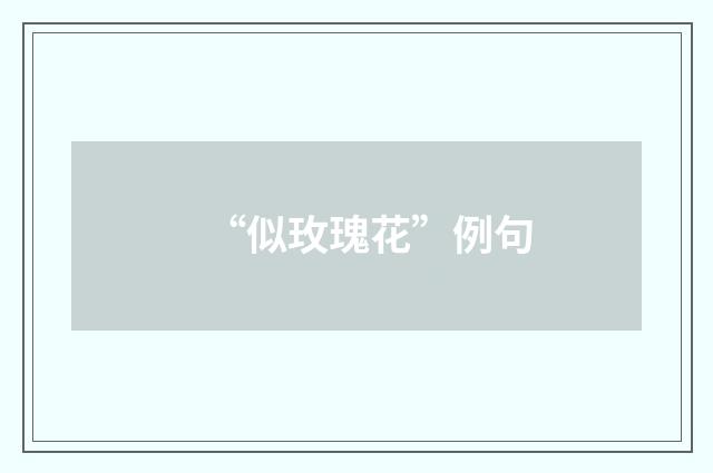 “似玫瑰花”例句