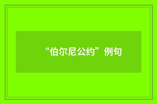 “伯尔尼公约”例句