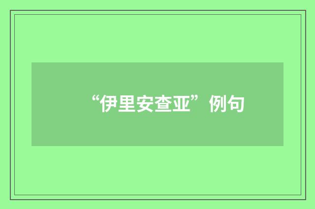 “伊里安查亚”例句