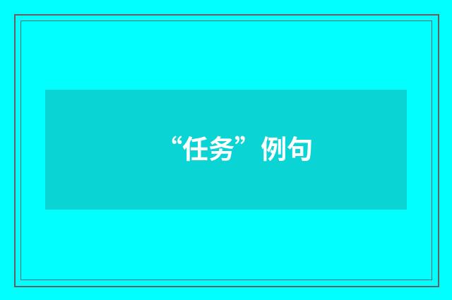 “任务”例句