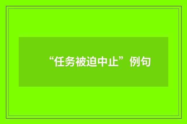 “任务被迫中止”例句