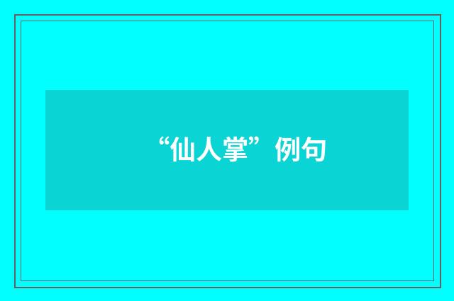 “仙人掌”例句