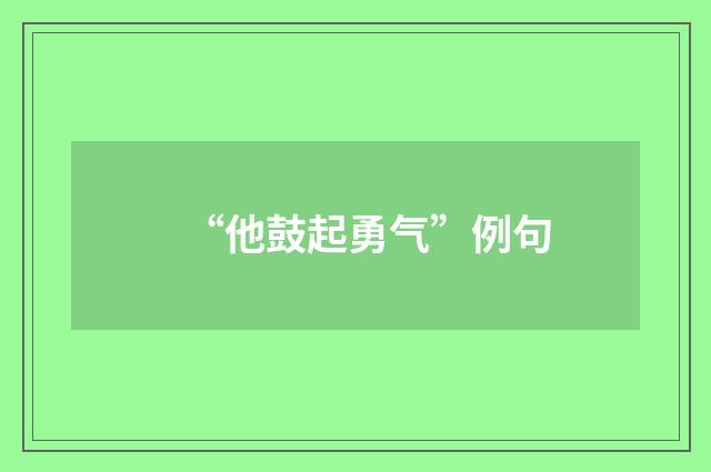“他鼓起勇气”例句