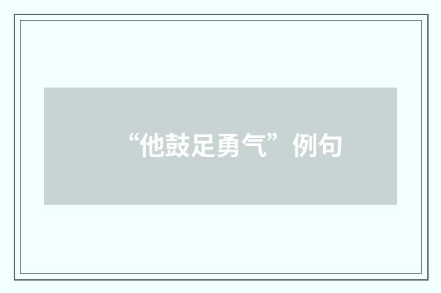 “他鼓足勇气”例句