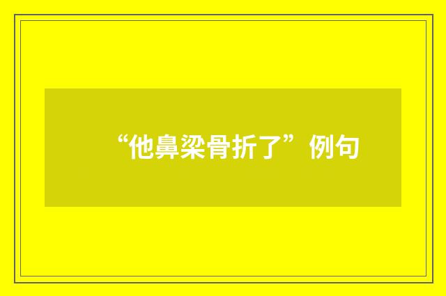 “他鼻梁骨折了”例句