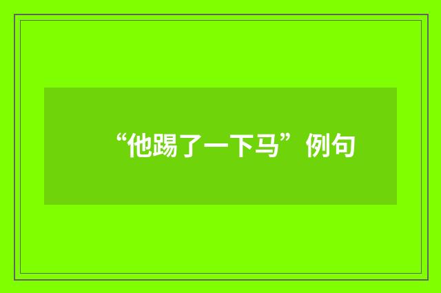 “他踢了一下马”例句