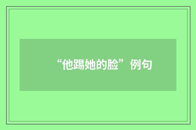 “他踢她的脸”例句