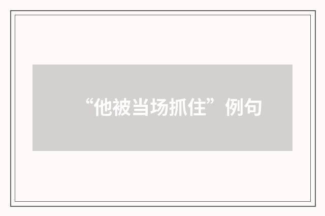 “他被当场抓住”例句