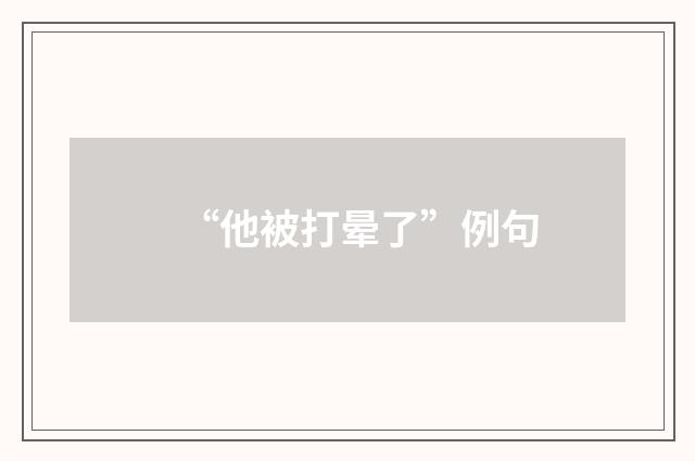 “他被打晕了”例句