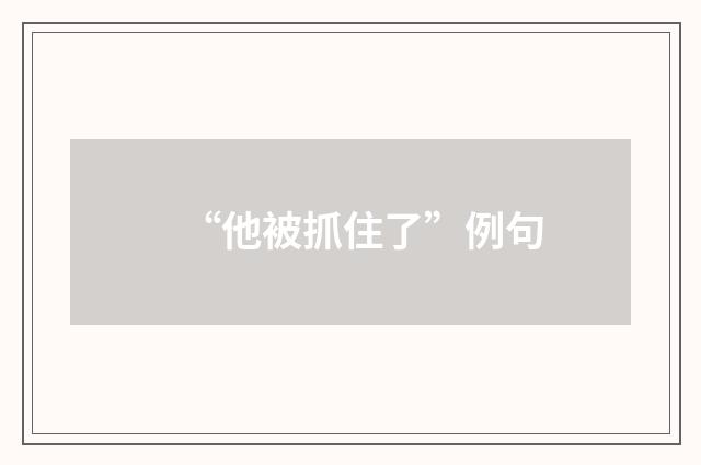 “他被抓住了”例句