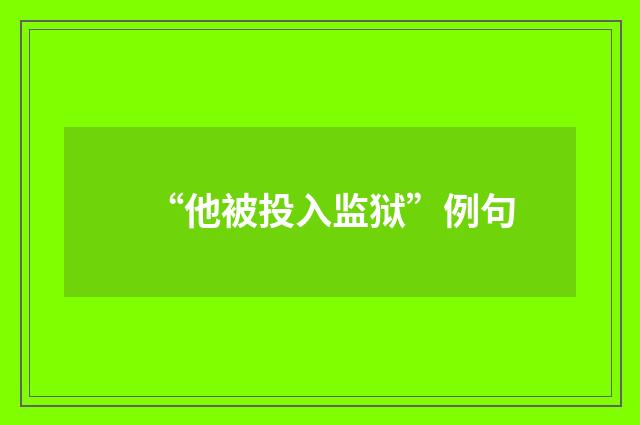 “他被投入监狱”例句