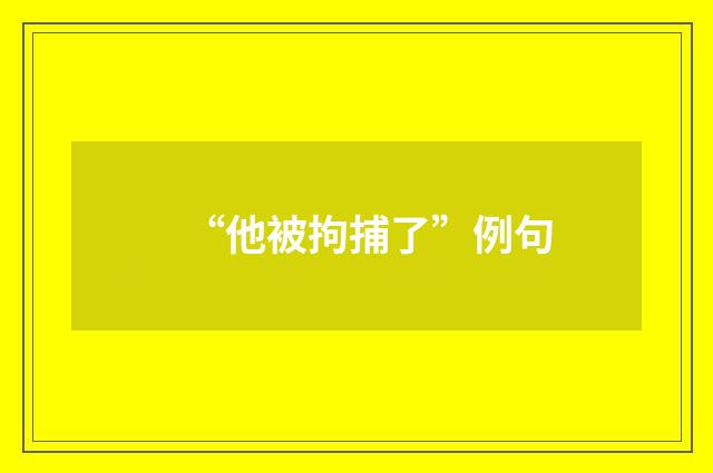 “他被拘捕了”例句