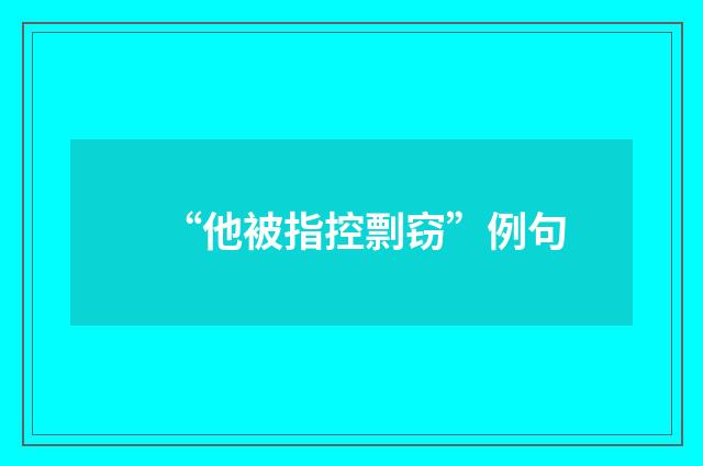 “他被指控剽窃”例句