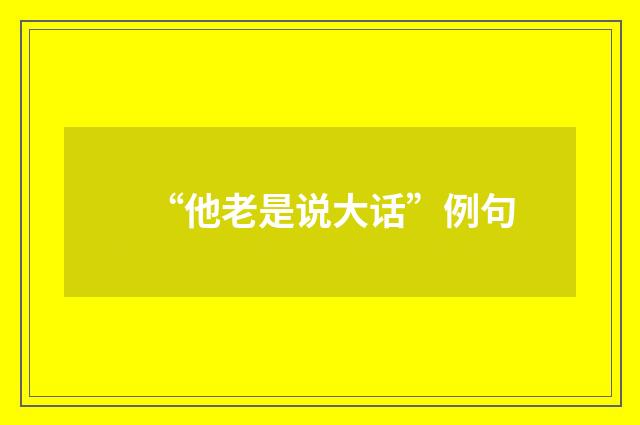 “他老是说大话”例句