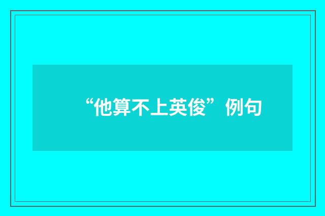“他算不上英俊”例句