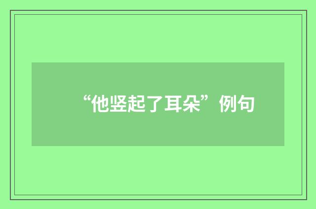 “他竖起了耳朵”例句