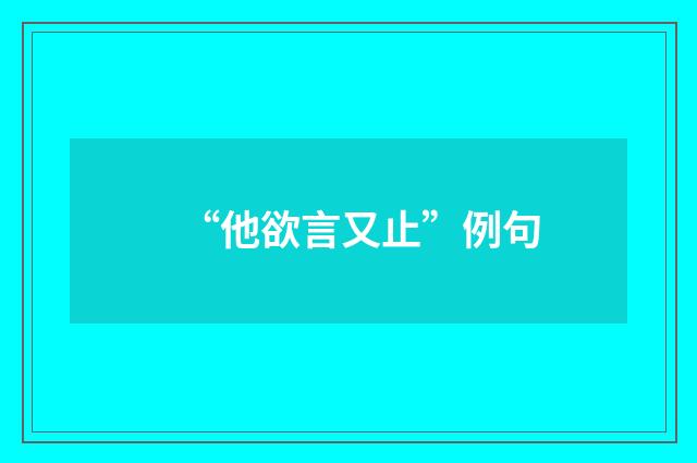 “他欲言又止”例句