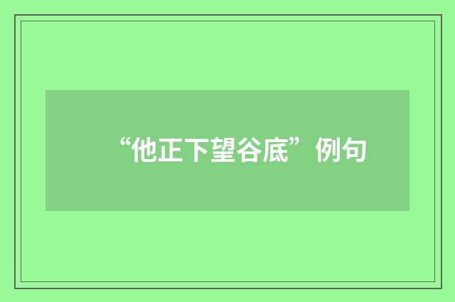 “他正下望谷底”例句