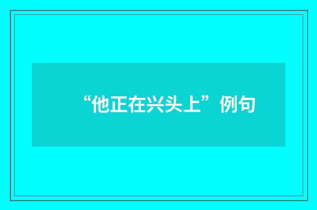 “他正在兴头上”例句