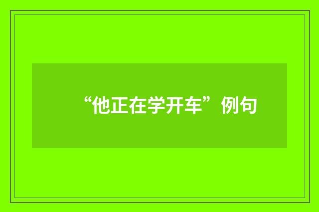 “他正在学开车”例句