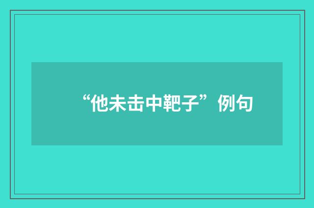 “他未击中靶子”例句