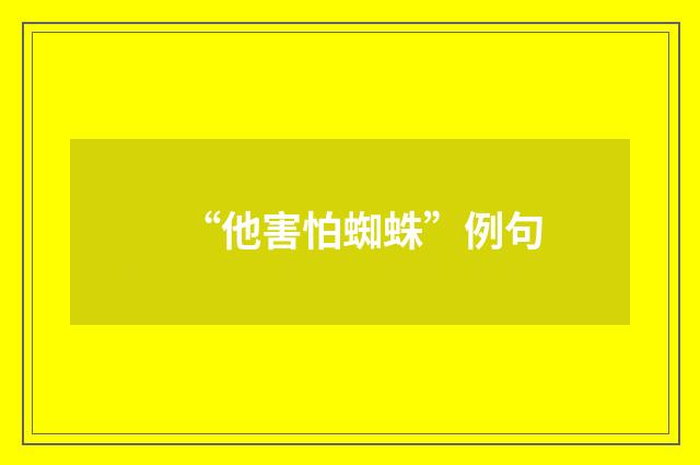 “他害怕蜘蛛”例句