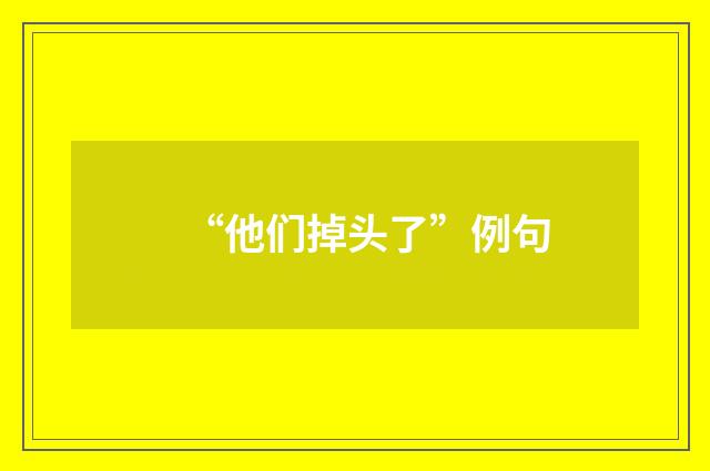 “他们掉头了”例句