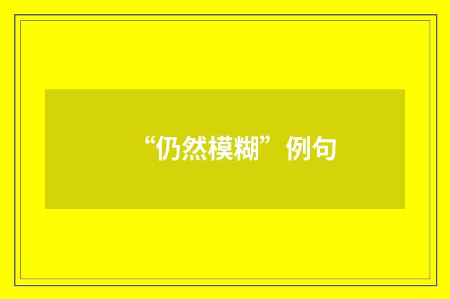 “仍然模糊”例句