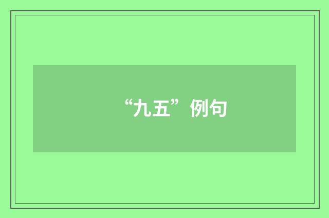 “九五”例句