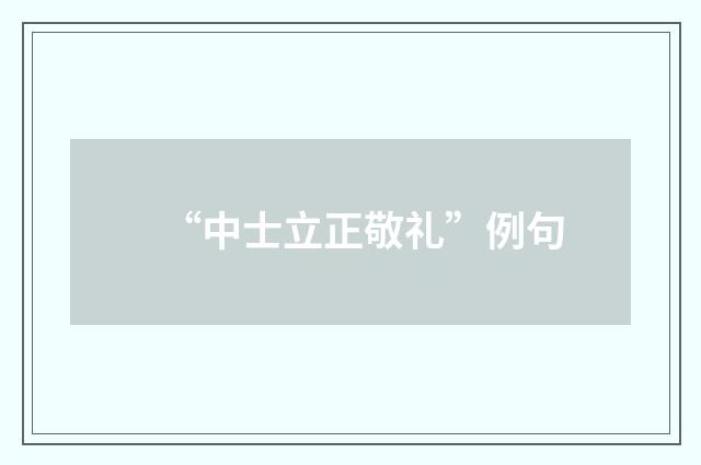 “中士立正敬礼”例句