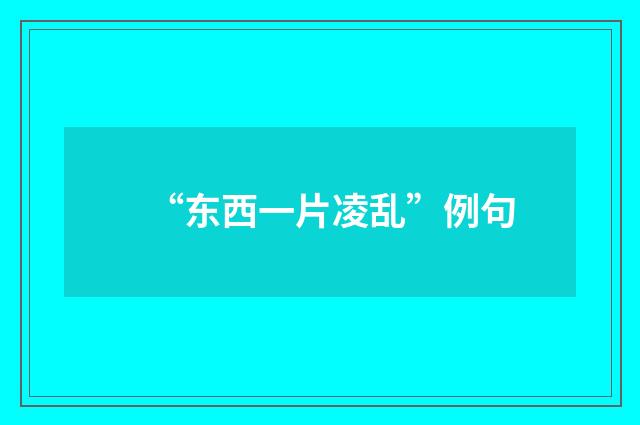 “东西一片凌乱”例句
