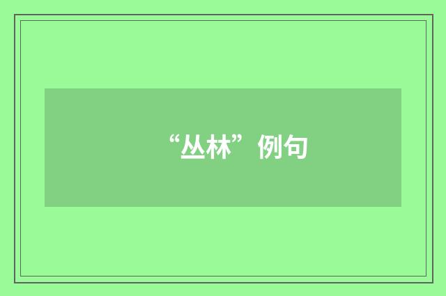 “丛林”例句