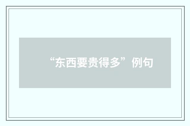 “东西要贵得多”例句