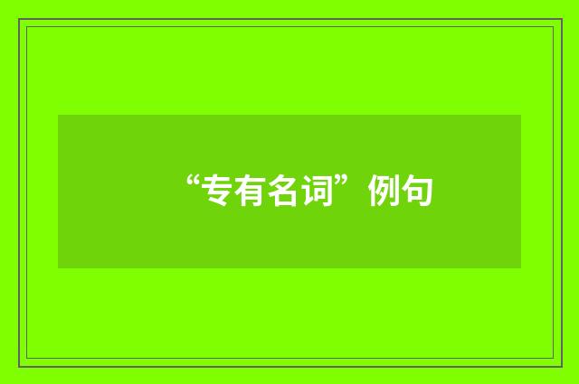 “专有名词”例句