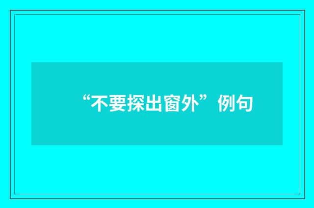 “不要探出窗外”例句
