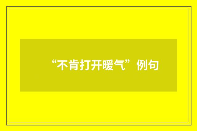 “不肯打开暖气”例句