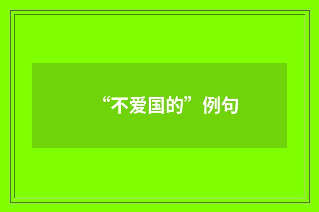 “不爱国的”例句