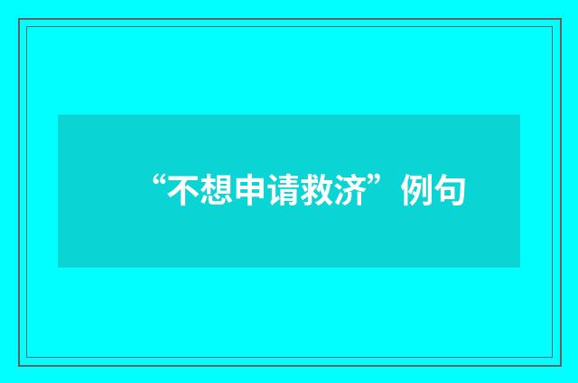 “不想申请救济”例句