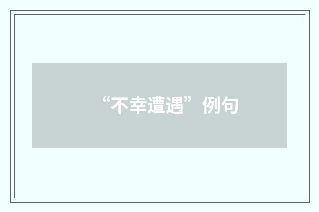 “不幸遭遇”例句