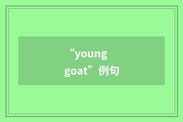 “young goat”例句