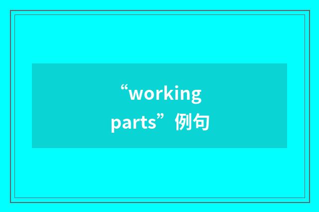 “working parts”例句