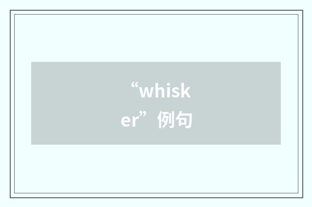 “whisker”例句