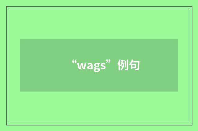 “wags”例句