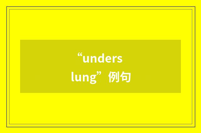 “underslung”例句