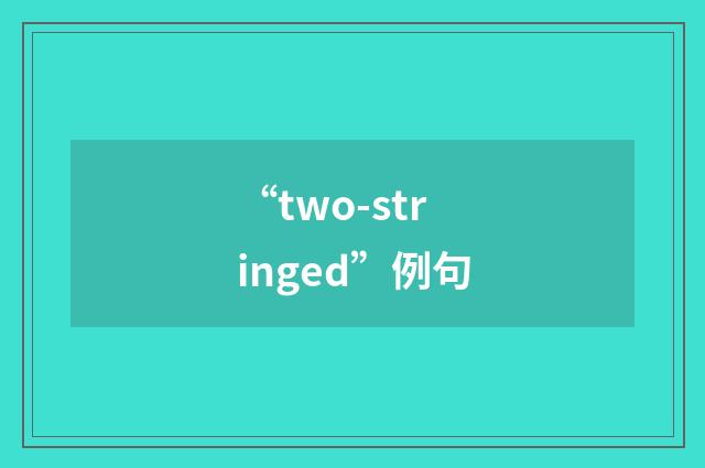 “two-stringed”例句